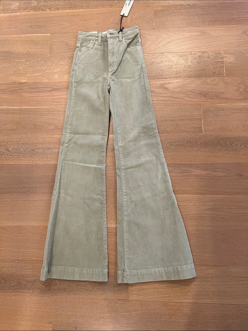 ROLLA'S High-Rise Flared Corduroy Jeans in Sage Green